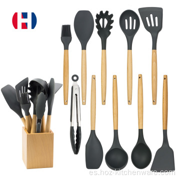 Herramientas de cocina de silicona de 10 piezas Spatula Turner